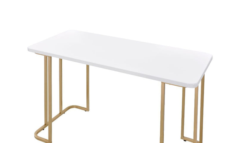 Estie - Writing Desk - White & Gold Finish - Grand Furniture GA