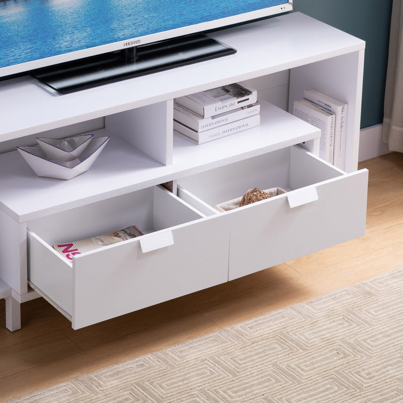 Modern TV Stand & Two Shelves And Two Drawers