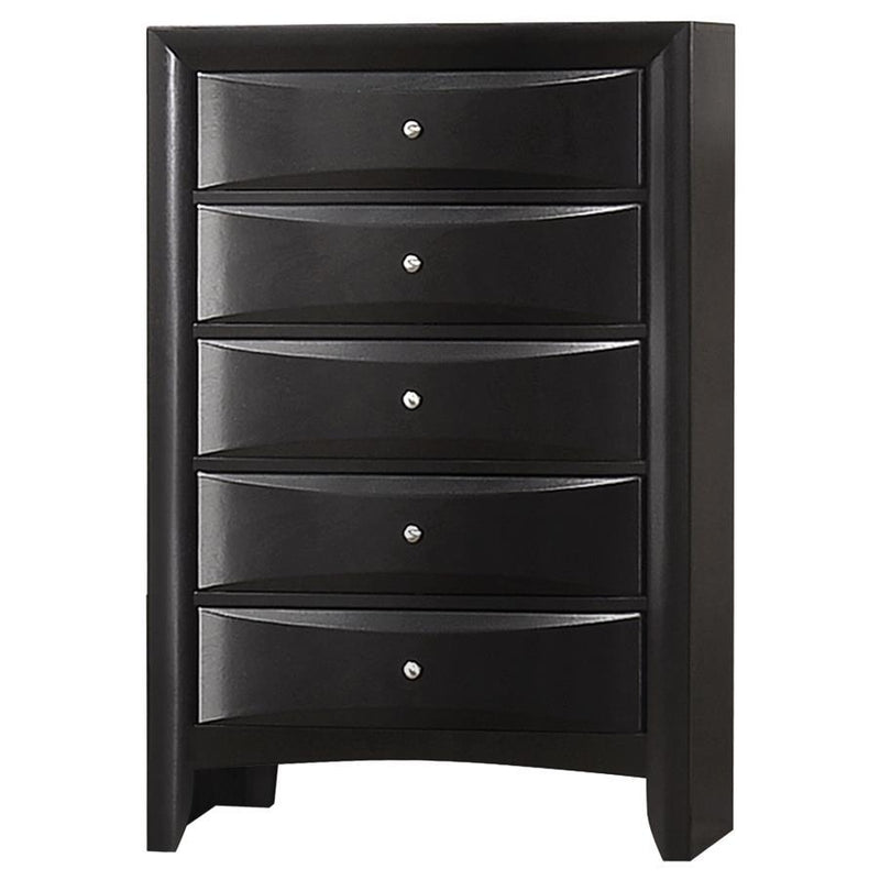 Briana - Rectangular 5-Drawer Chest - Black