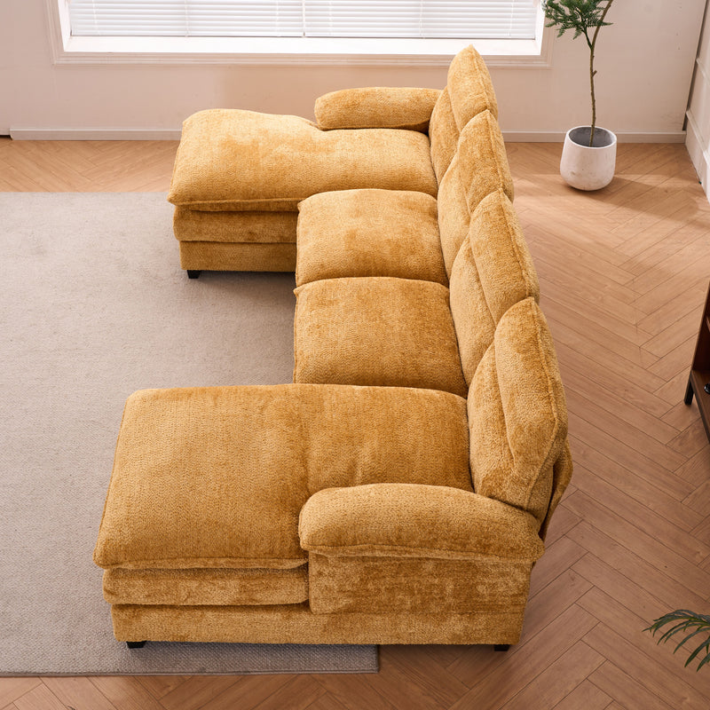 U-Shaped Profile Sofa, Including Two Single Seats And Two Chaise, Modular Sofa, Chenille Sofa