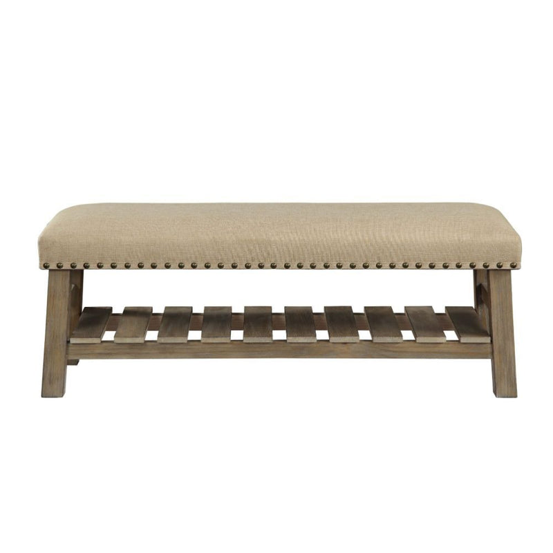 Bigot - Bench - Fabric & Antique White - Grand Furniture GA