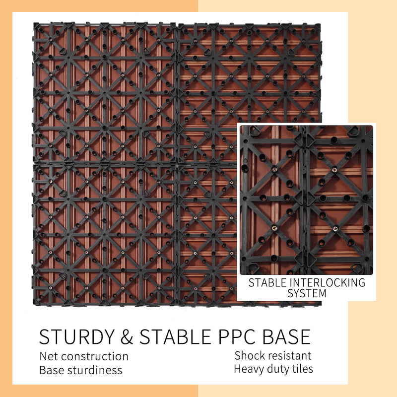 Plastic Interlocking Deck Tiles, Patio Flooring Outdoor Waterproof All Weather Use For Garden Poolside Front / Back Yard