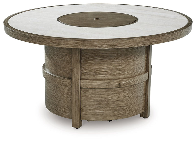 Rainier Ranch - Beige - Round Fire Pit Table