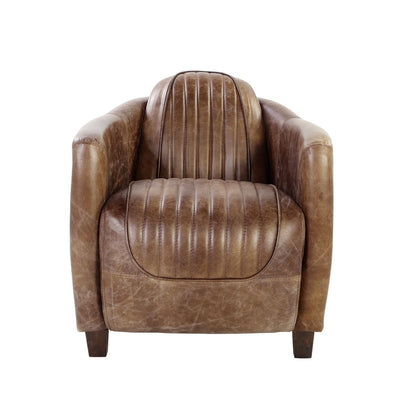 Brancaster - Chair - Retro Brown Top Grain Leather & Aluminum - Grand Furniture GA