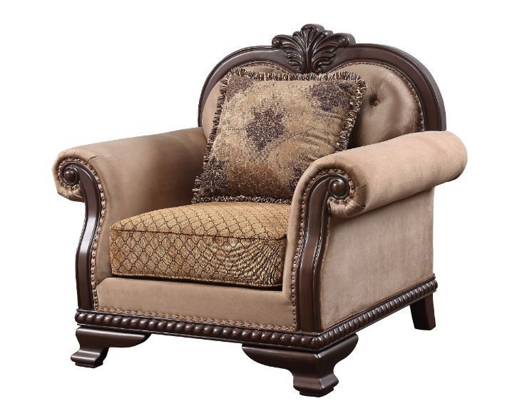 Chateau De Ville - Chair - Fabric & Espresso Finish - Grand Furniture GA