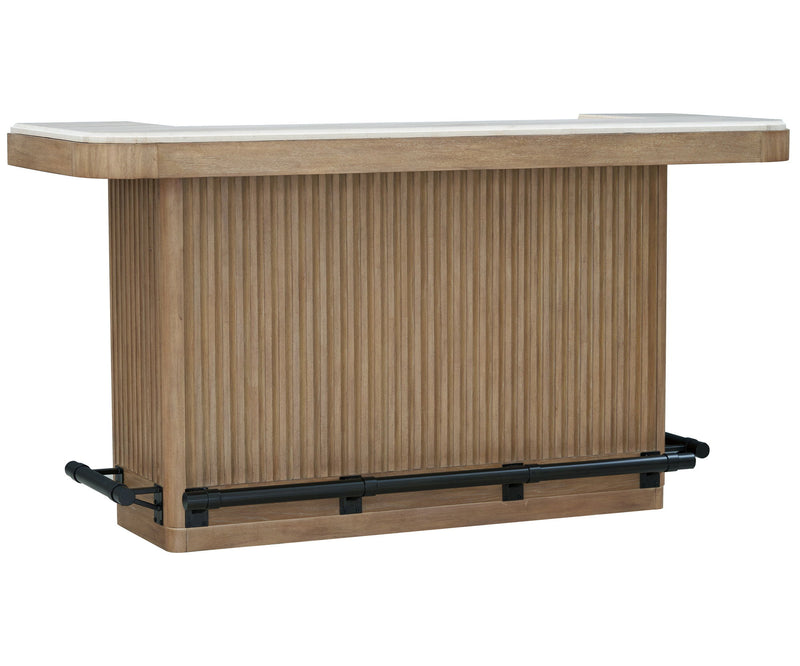 Escape - Dining 78 In. Bar With Stone Top - Vanilla Bean