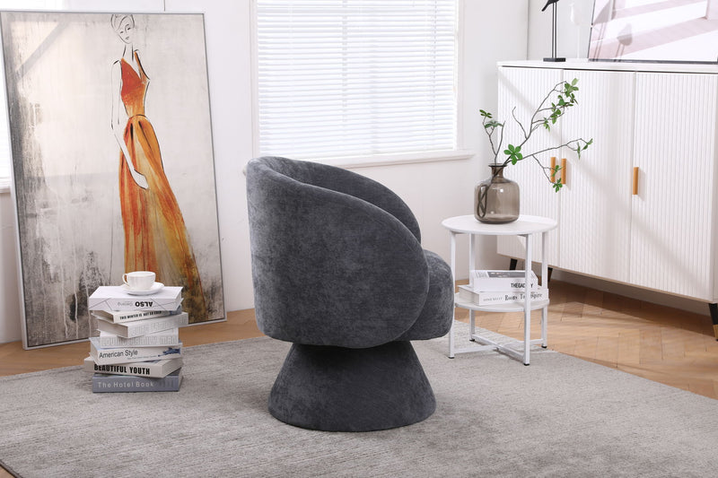 Swivel Accent Chair, Armchair Round Barrel Chair In Fabric For Living Room Bedroom