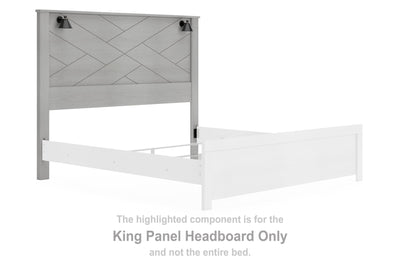 Cottonburg - Light Gray - King Panel Headboard