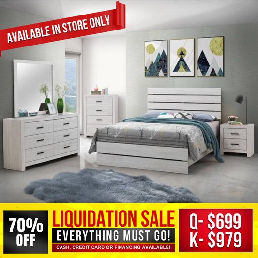 Coaster Storage 4pc Bedroom Set Includes Bed, Dresser, Mirror, & Nightstand Queen 207050Q-S4