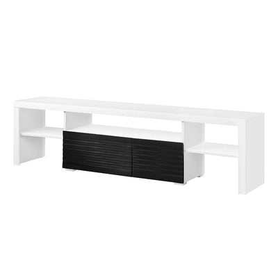 Buck II - TV Stand - White & Black High Gloss Finish - Grand Furniture GA