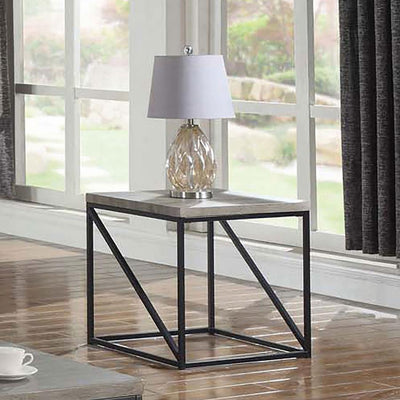 Birdie - Square Engineered Wood End Table - Sonoma Gray