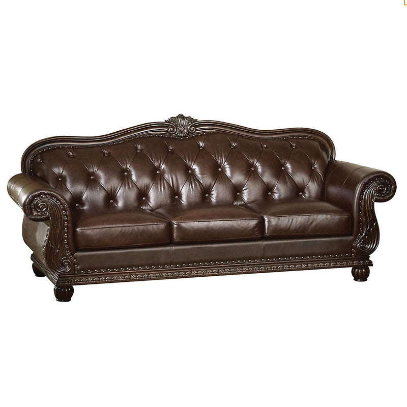 Anondale - Sofa - Espresso Top Grain Leather Match - Grand Furniture GA