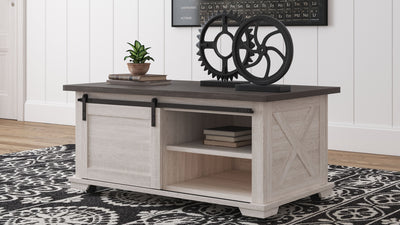 Dorrinson - White / Black / Gray - Rectangular Cocktail Table