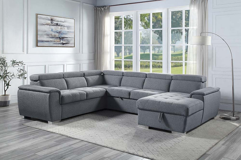 Hanley - Sectional Sofa - Gray Fabric - Grand Furniture GA