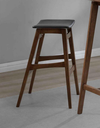 Finnick - Cushioned Backless Bar Stool (Set of 2) - Walnut