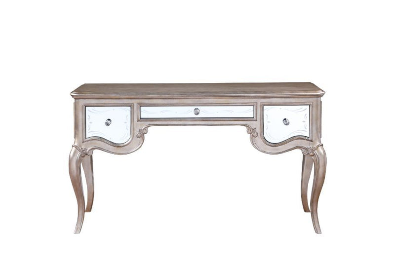 Esteban - Vanity Desk - Mirrored & Antique Champagne Finish - Grand Furniture GA