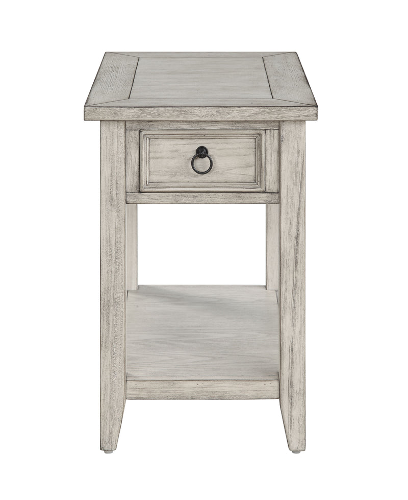 Summerville - One Drawer Chairside Table - Garret Burnished Cream