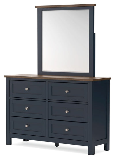 Landocken - Brown / Blue - Dresser and Mirror