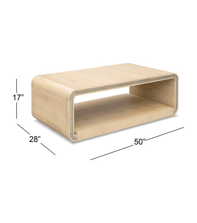 Damone - Coffee Table - Cerused White Oak