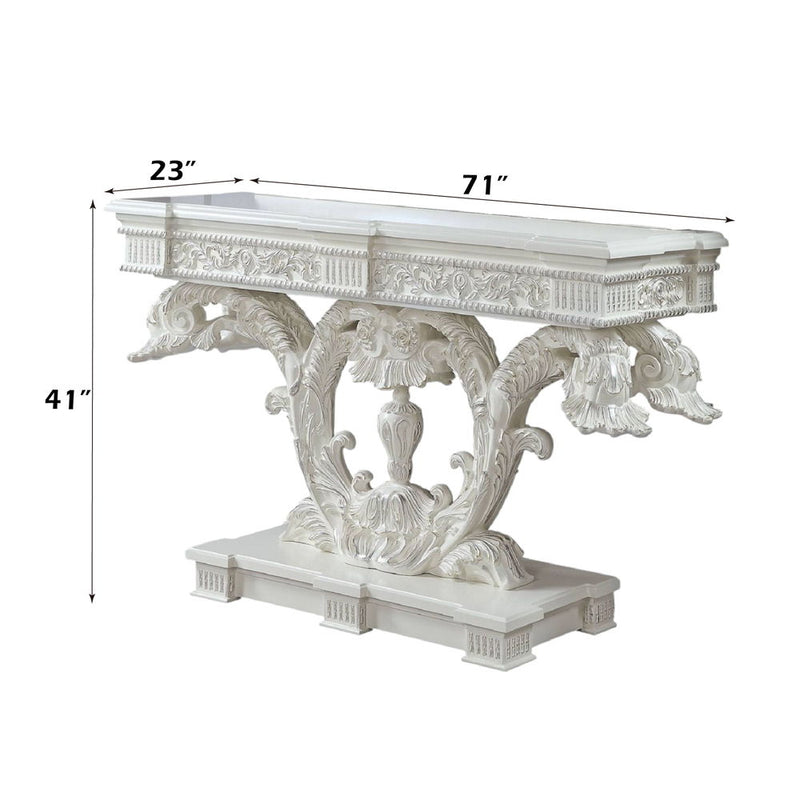 Vanaheim - Console Table - Antique White Finish