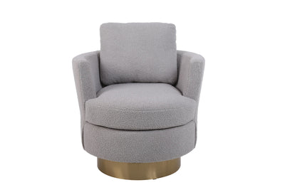 Barrel Chair, Swivel Accent Chairs Armchair For Living Room, Reading Chairs For Bedroom Comfy, Round Barrel Chairs With Gold Stainless Steel Base