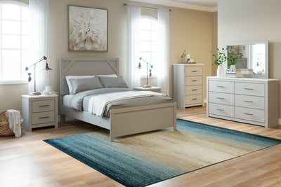 Cottonburg - Light Gray / White - Full Panel Headboard/Footboard