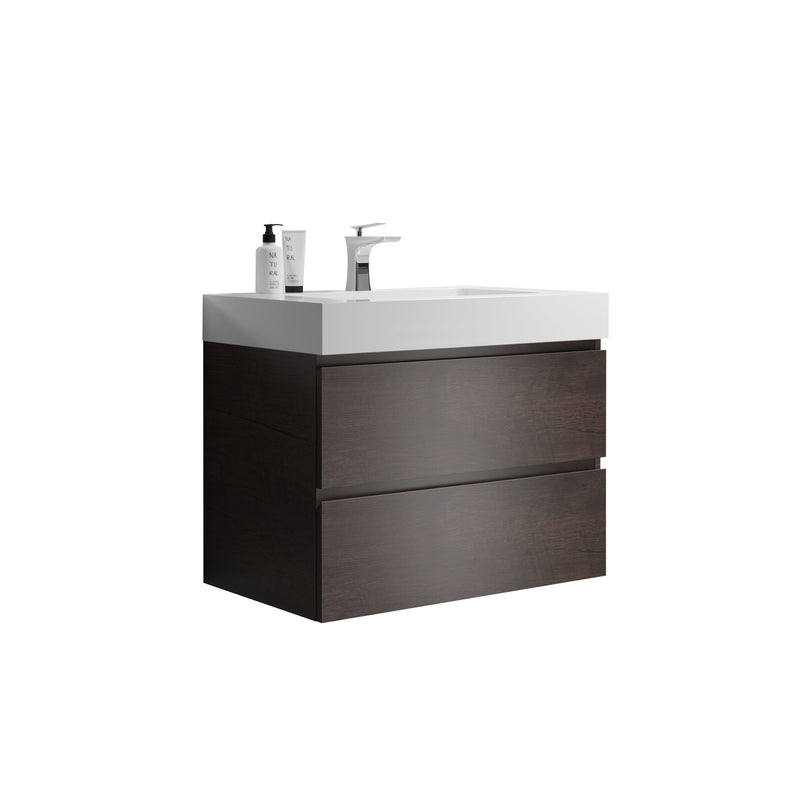 Alice - Bathroom Vanity Wall Mounted With Sink, Large Storage Floating Bathroom Vanity For Modern Bathroom, One-Piece Sink Basin Without Drain And Faucet