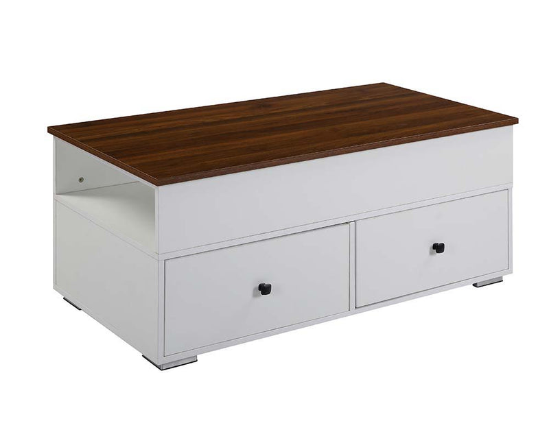 Readen - Coffee Table - White & Walnut Finish - Grand Furniture GA