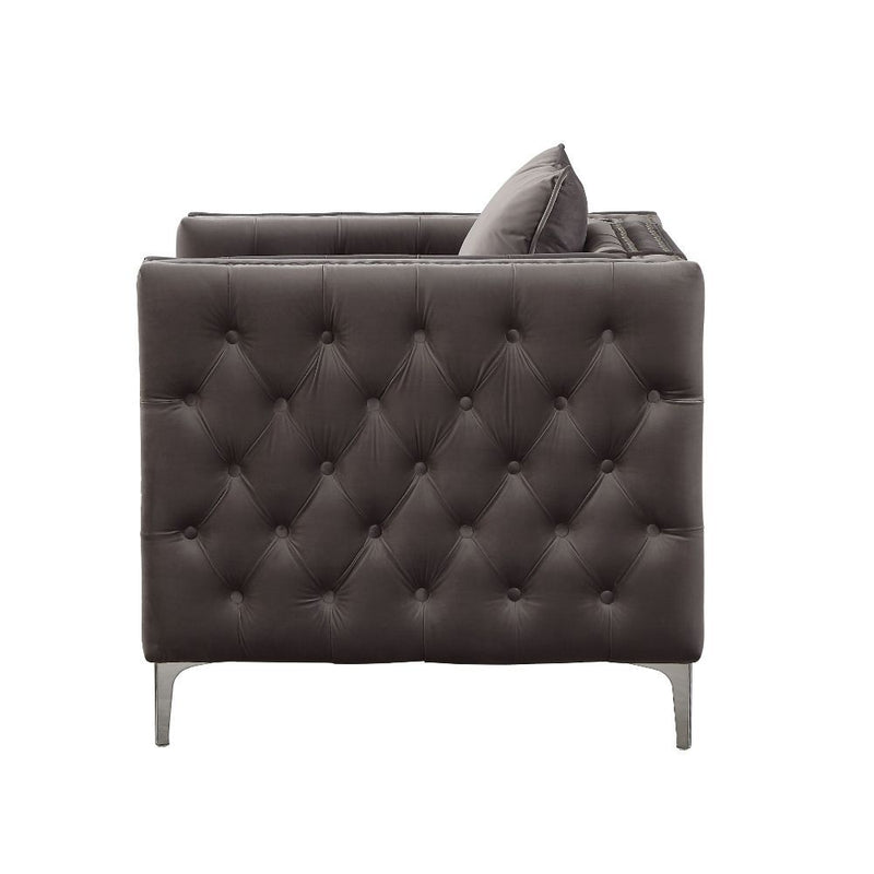 Gillian II - Chair - Dark Gray Velvet - Grand Furniture GA