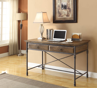 Corbin - Two Drawer Desk - Medium Brown