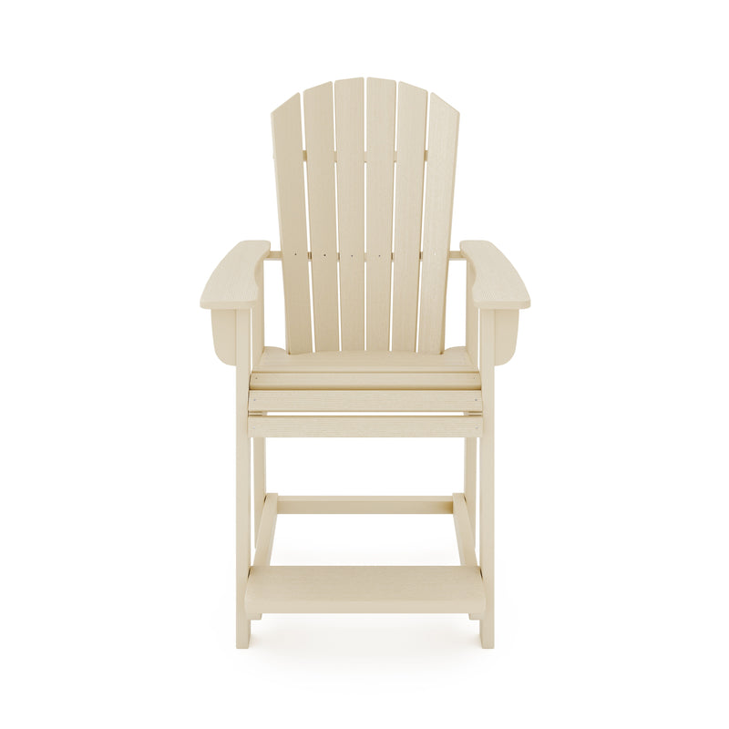 Adirondack Style Counter Chair Stylish HDPE Poly Lumber For Dining, Patio, And Garden Comfort