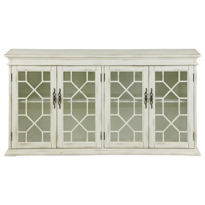 Kiara - 4-Door Wood Lattice Storage Accent Cabinet