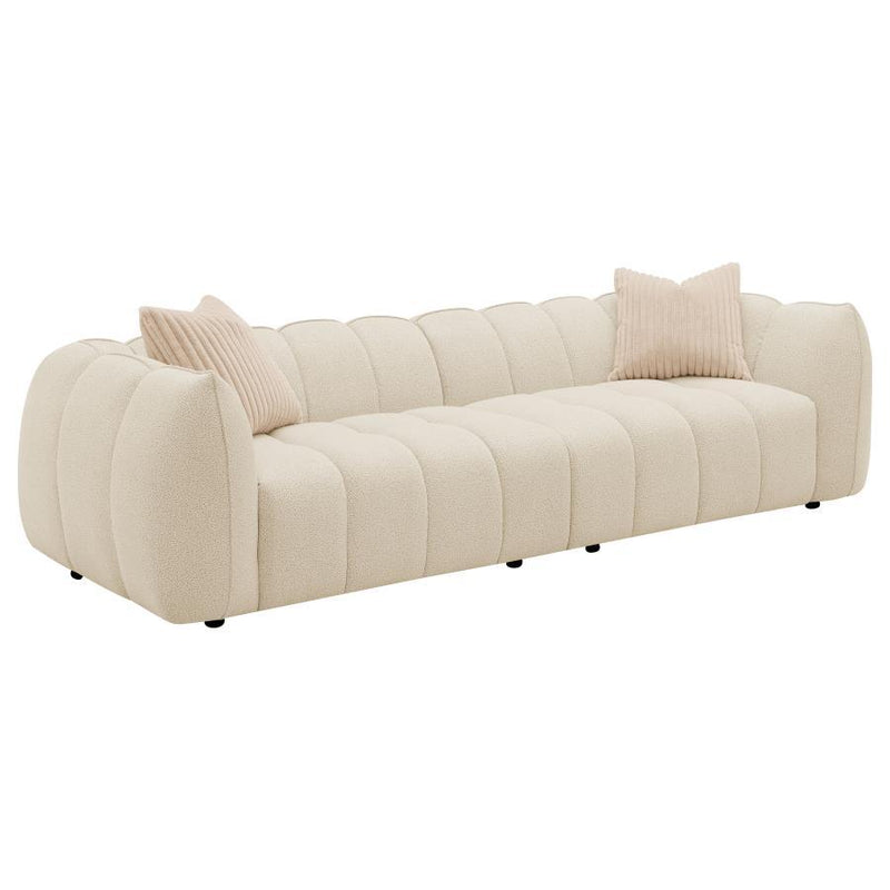 Winchester - Boucle Upholstered Extra Long Sofa - Sand Pebble
