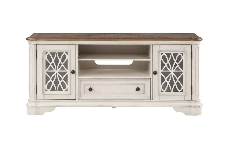 Florian - TV Stand - Oak & Antique White Finish - Grand Furniture GA