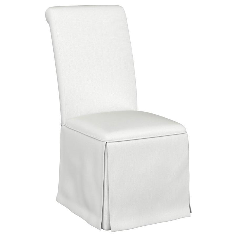 Shawna - Upholstered Skirted Dining Chair (Set of 2) - White