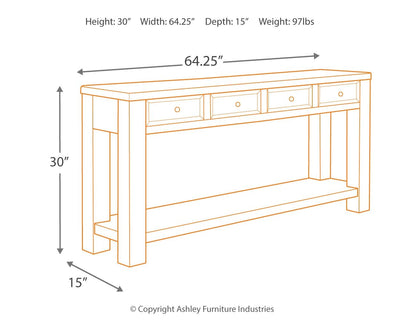 Gavelston - Black - Sofa Table