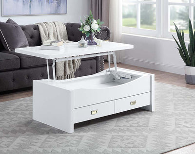 Ramiel - Coffee Table - High Gloss White Finish - Grand Furniture GA