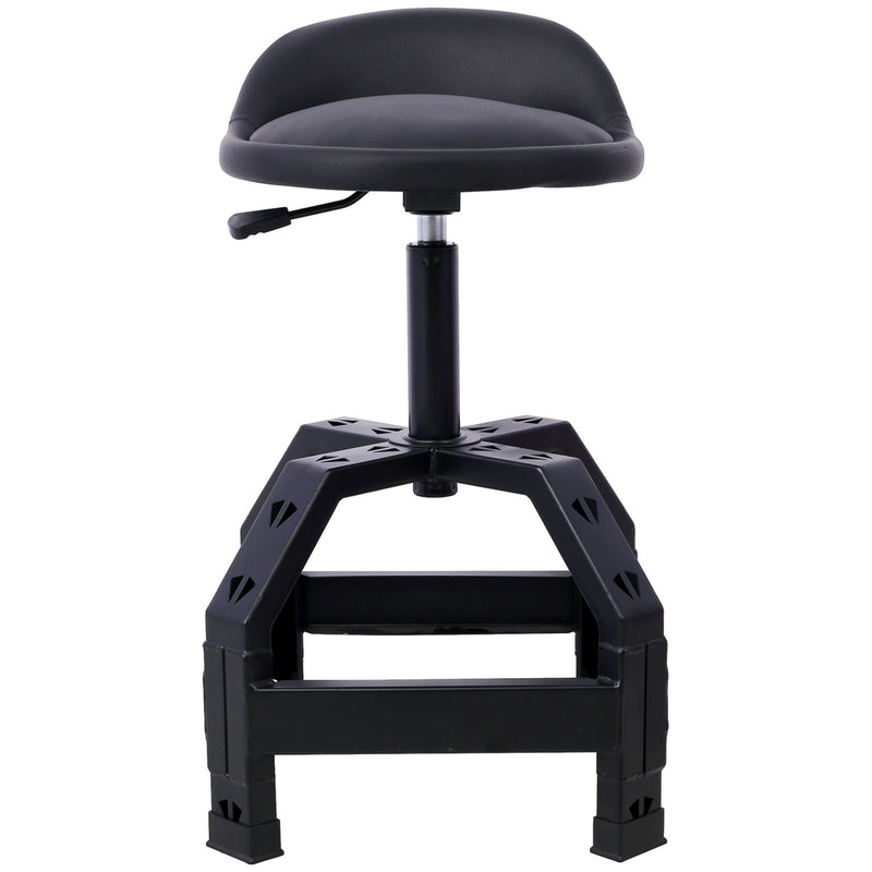 Pneumatic 360 Degree Swivel Stool, Mechanics Rolling Creeper Seat, Heavy Duty Mechanics Stool