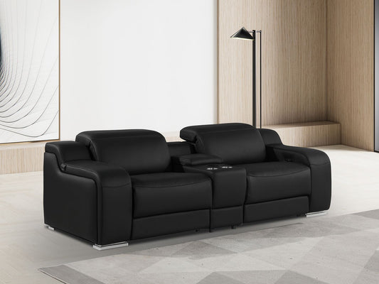 1116 - 3-Piece Modular Power Reclining Console Loveseat In With 2 Power Recliners & Power Headrests