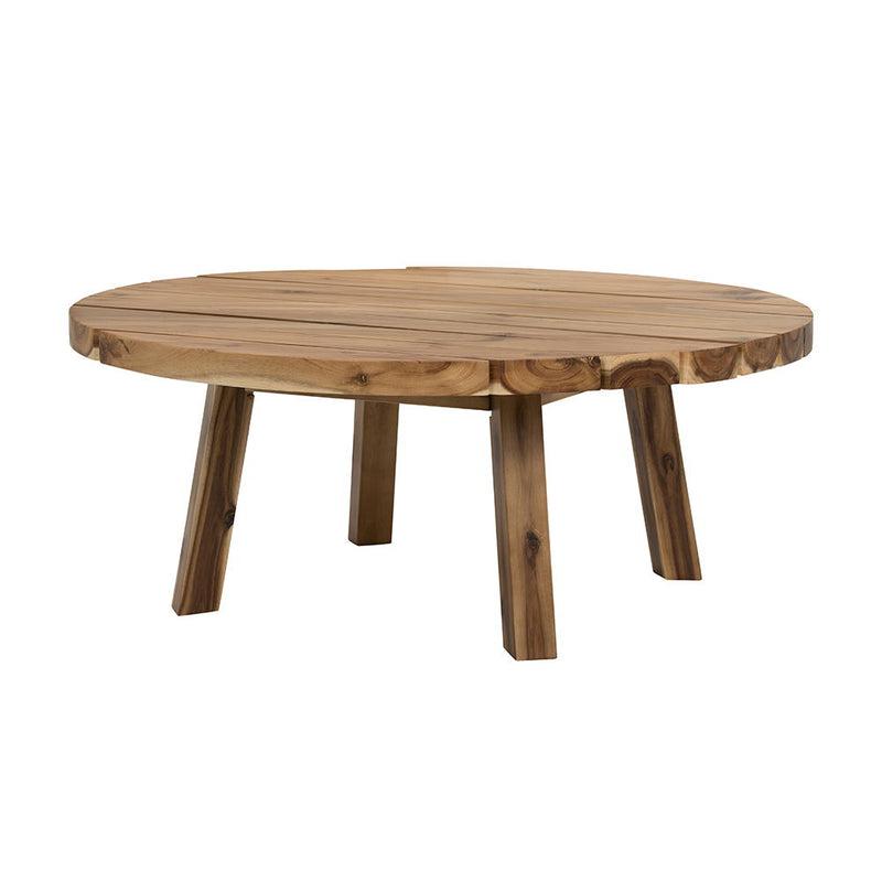 Coffee Table, Durable Solid Acacia Wood - Natural Brown