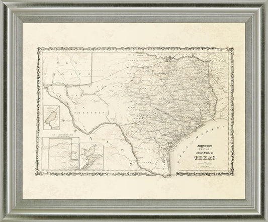 Aged Cartographer - 28" x 34" Framed Wall Art - Beige