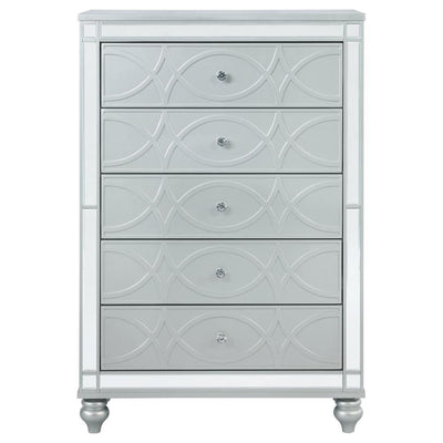 Gunnison - 5-Drawer Chest - Silver Metallic