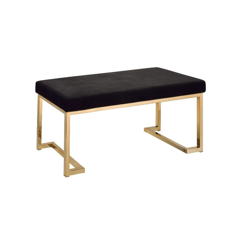 Boice - Bench - Black Fabric & Champagne