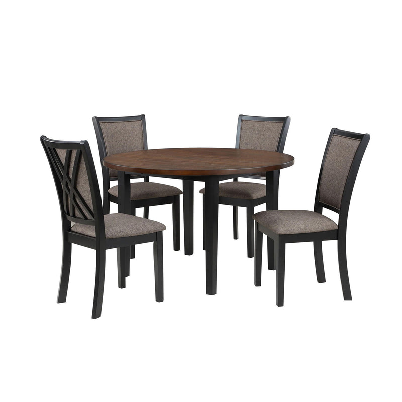 Potomac - 5 Piece Round Dining Set (Table & 4 Chairs) - Brown / Black