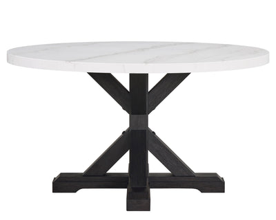 Varley - Genuine Marble Table - White & Charcoal