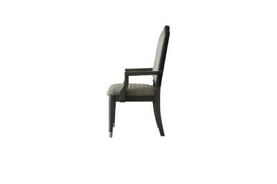 House - Beatrice Chair (Set of 2) - Two Tone Gray Fabric & Charcoal Finish - Grand Furniture GA