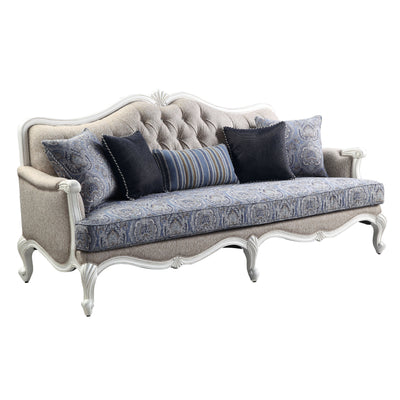 Ciddrenar - Sofa - Fabric & White Finish - Grand Furniture GA