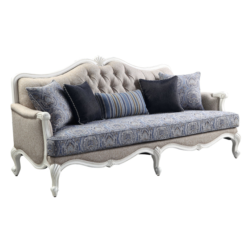 Ciddrenar - Sofa - Fabric & White Finish - Grand Furniture GA