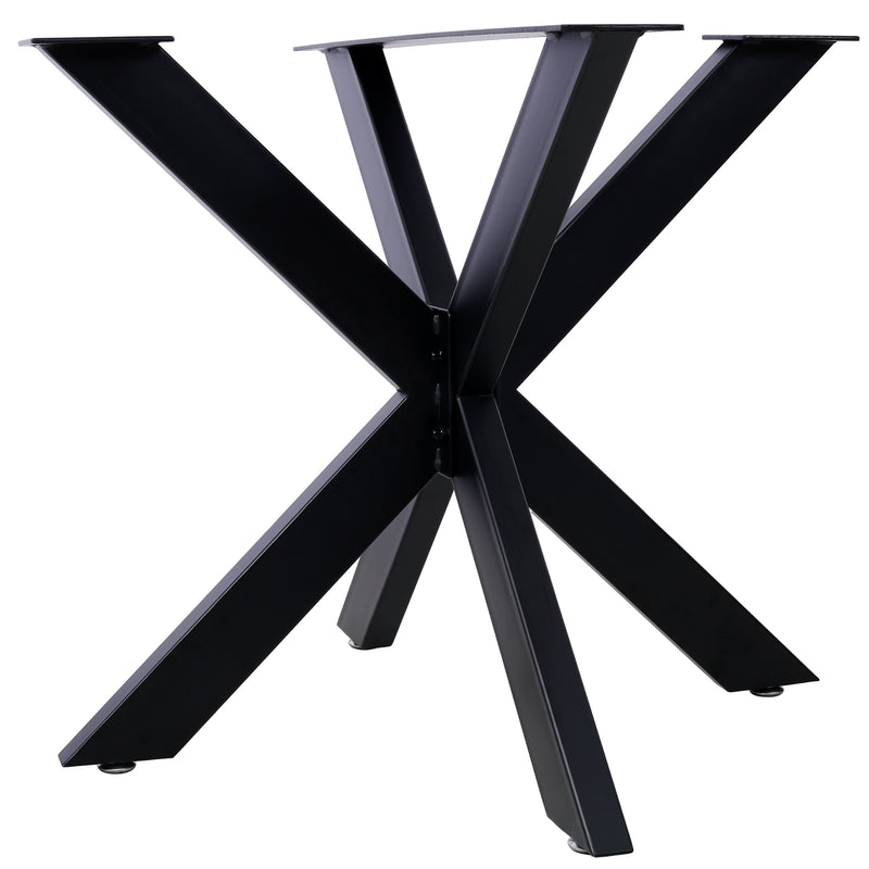 Spider Shaped Steel Table Legs, Metal Dining Table Frame, Heavy Duty Box Section Table Base - Black