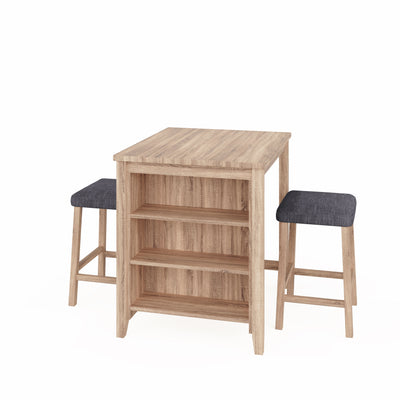 Dawson - 3 Piece Counter Height Table Set - Oak